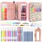 LOOEN 61Pcs Ergonomic Crochet Hooks Set, 22size (0.75mm-10mm), with Case for Arthritic Hands, Extra Long Crochet Needles, Nice Gift (Pink)